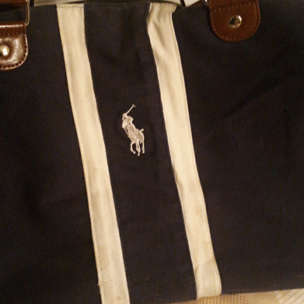 Ralph Lauren canvas and leather duffle bag